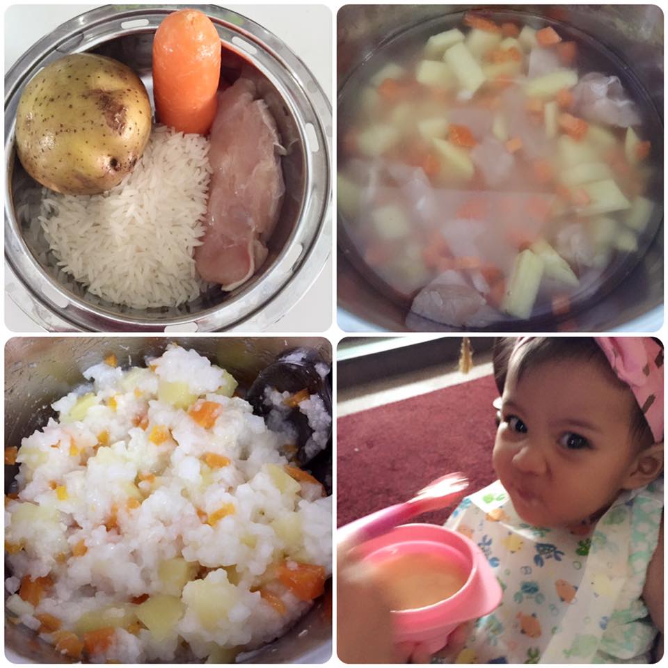 Carrot + Potato + Chicken Rice Porridge.