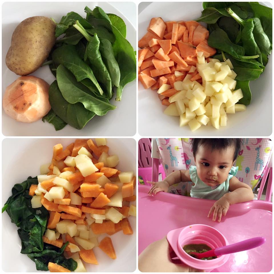 Russet Potato + Sweet Potato + Baby Spinach