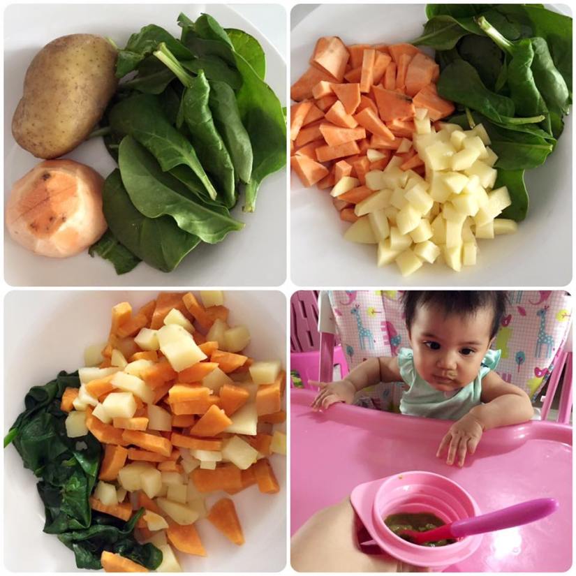 Russet Potato + Sweet Potato + Baby Spinach